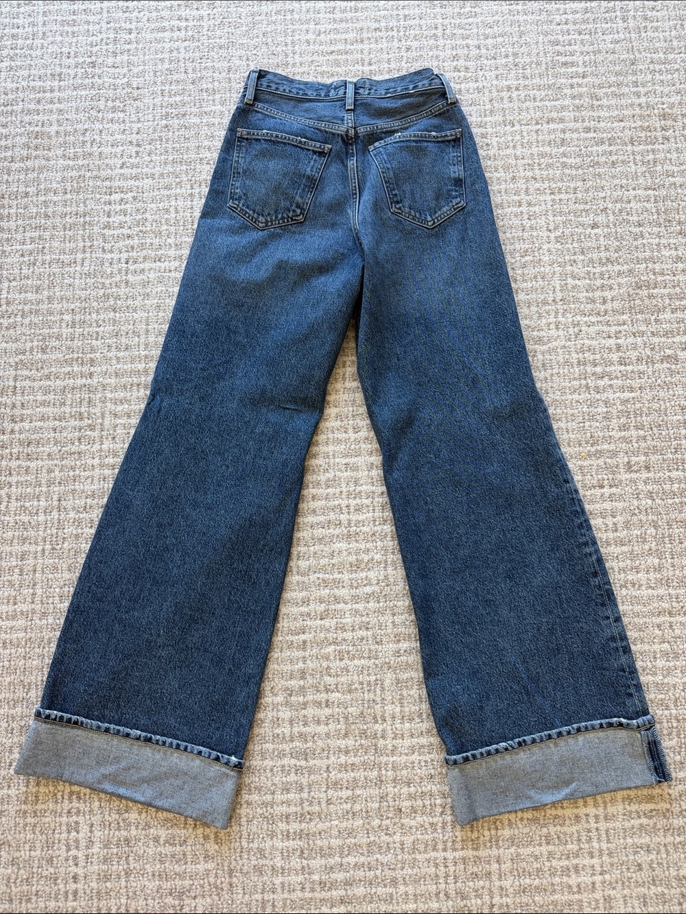 Agolde Dame High-Rise Wide-Leg Jeans in Medium Blue Wash - Picture 4 of 7